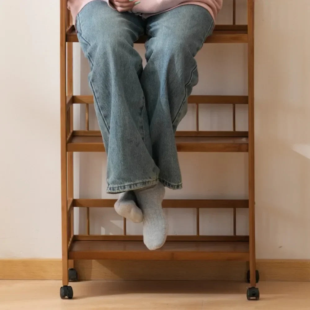 Wheeled Storage cart with Removable Shelf, Equipped with Wheels, Stable Load Bearing