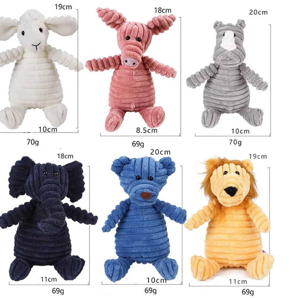 Plush Corduroy Dog Toys, Bite-Resistant Squeaky Toys