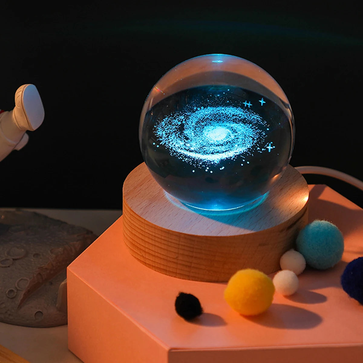 3D Glowing Planetary Crystal Ball Night Light