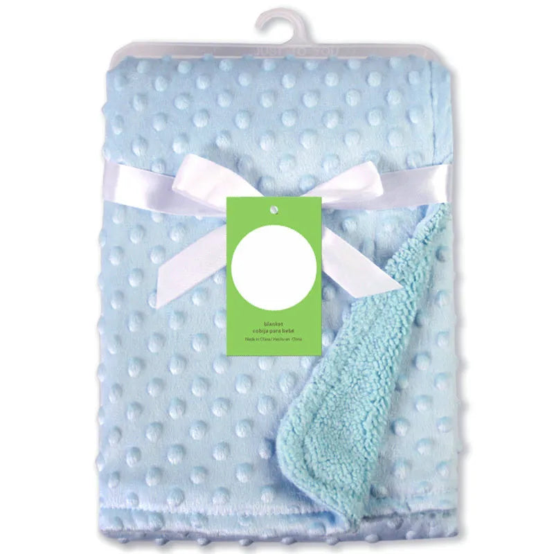 Baby Blanket, Newborn Thermal Soft Fleece Solid Color Quilt
