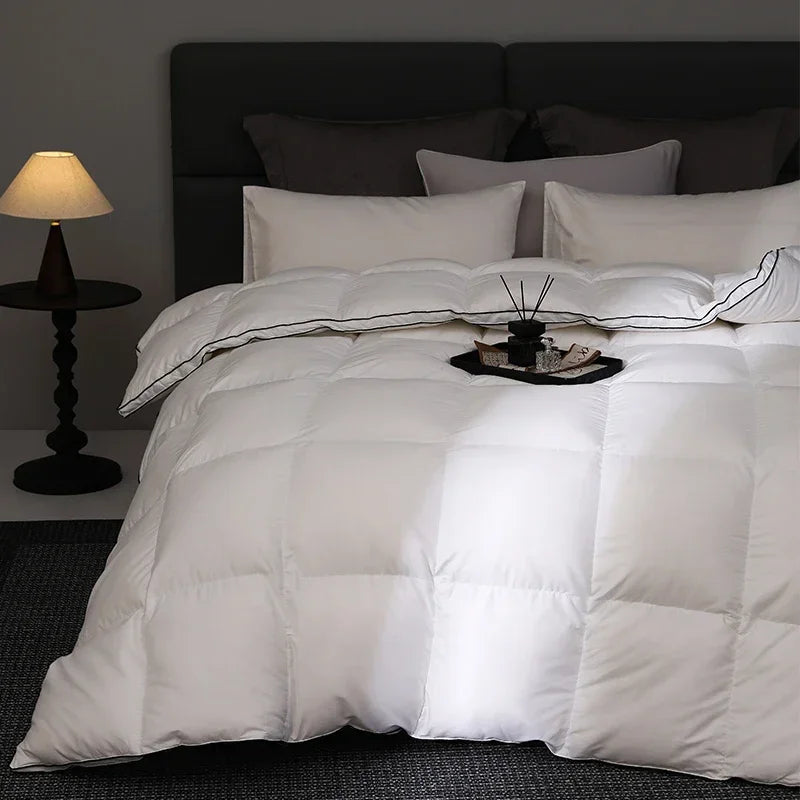 "Breathing Quilt" Pro: 95% Goose Down Comforter for Winter - 800FP High Loft, Odor-Free