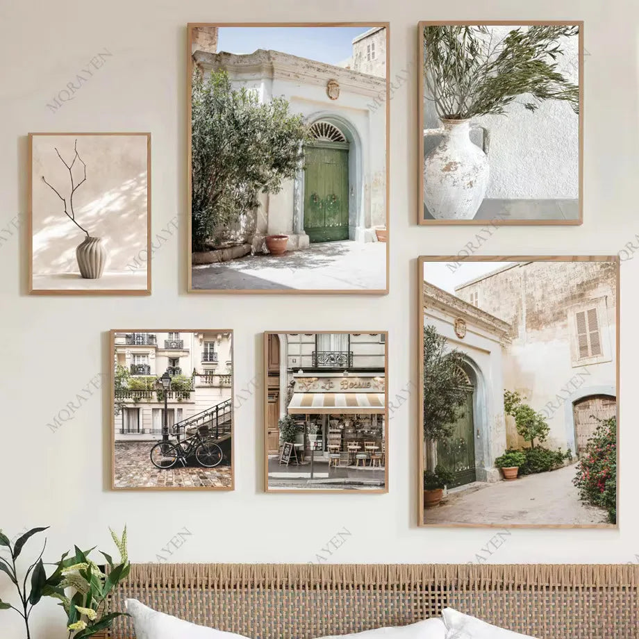 Scandinavian Bohemian Wall Art. Spanish Italy Puglia Architecture, Print on Canvas