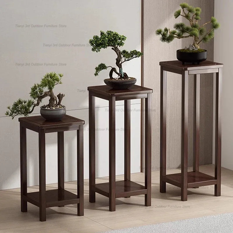 Wood Flower Plant Stands Indoor Outdoor