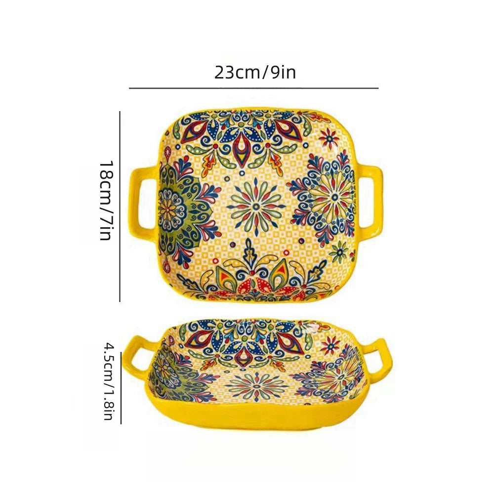 Bohemian Ceramic Microwave Safe Plate