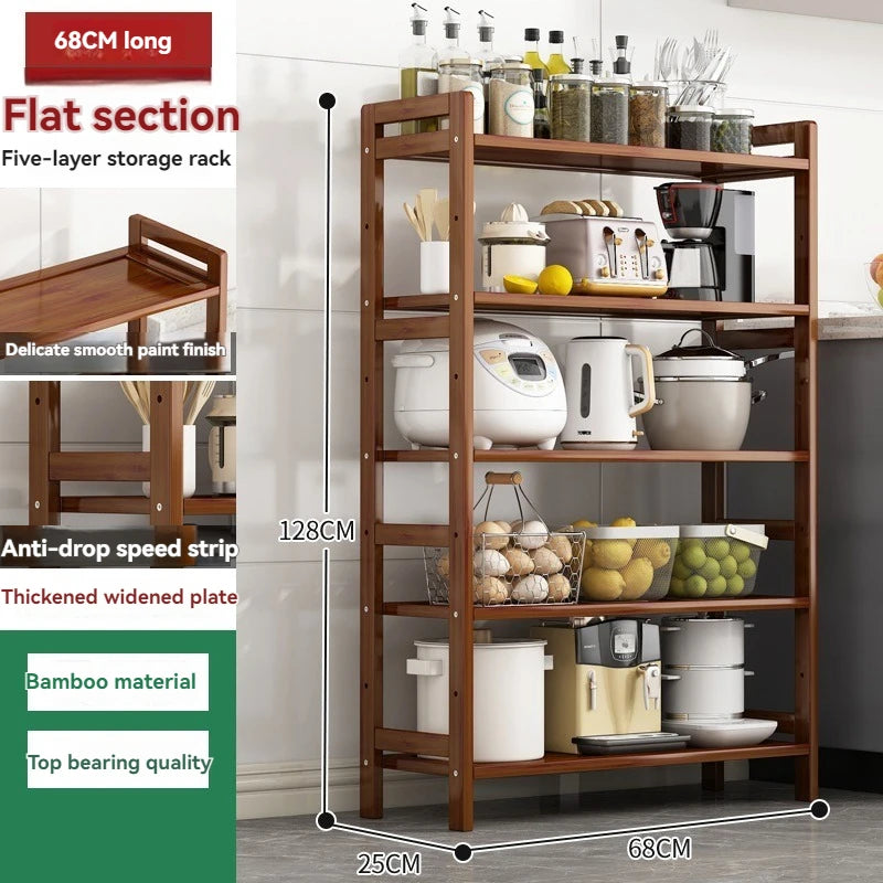 Kitchen Shelf, Floor Standing Multi-Shelves, Use to Store Kitchen Equipment, Food items