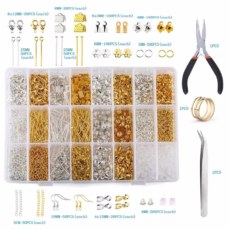 Jewelry Making Supplies Kit With Tools, Earring Charms, Jewelry Wires, Findings