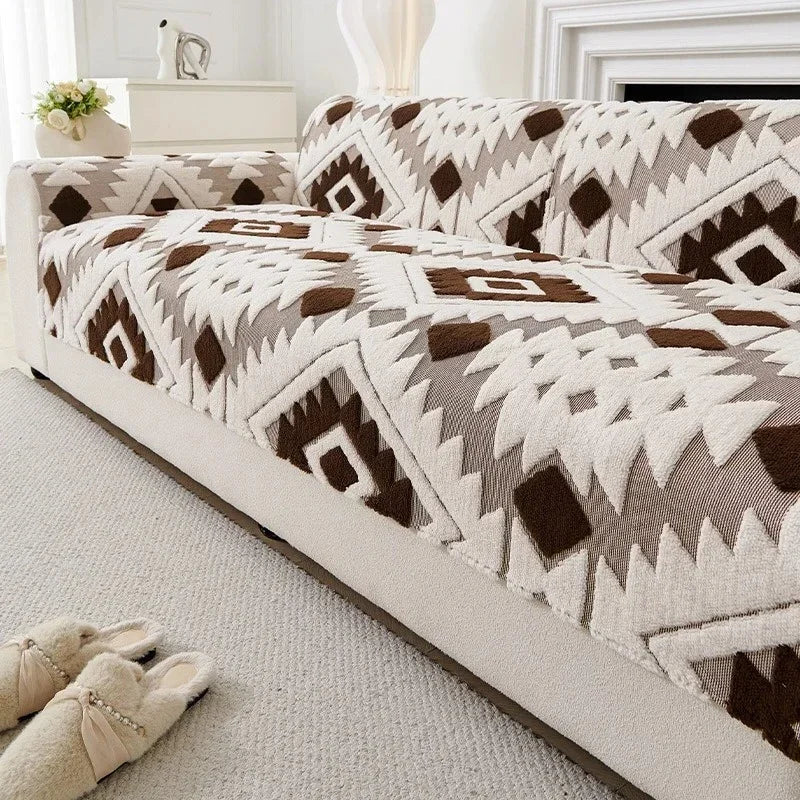 1PC Sofa Cover, Thicken Plush Comfortable Sofa Towel For Couch, Non-slip Anti Cat Protection