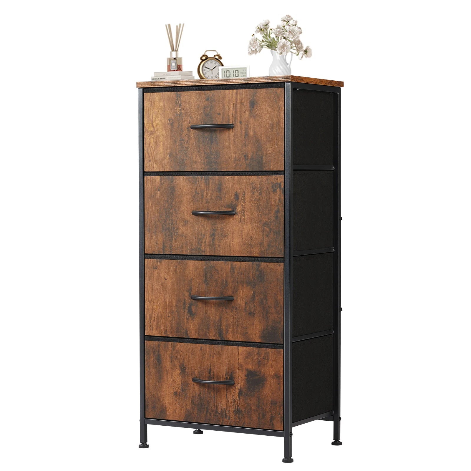 Living Room Wardrobe Steel Frame Fabric Baskets