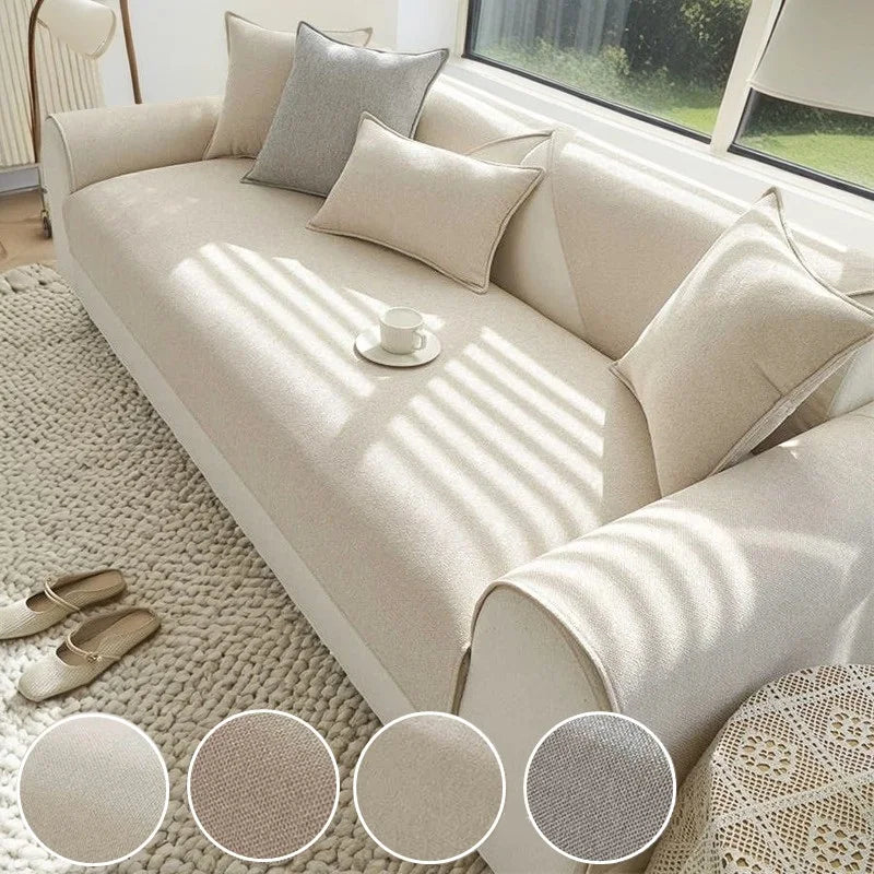 Non-Slip Chenille Sofa Seat Cover, Cat Anti -Scratch