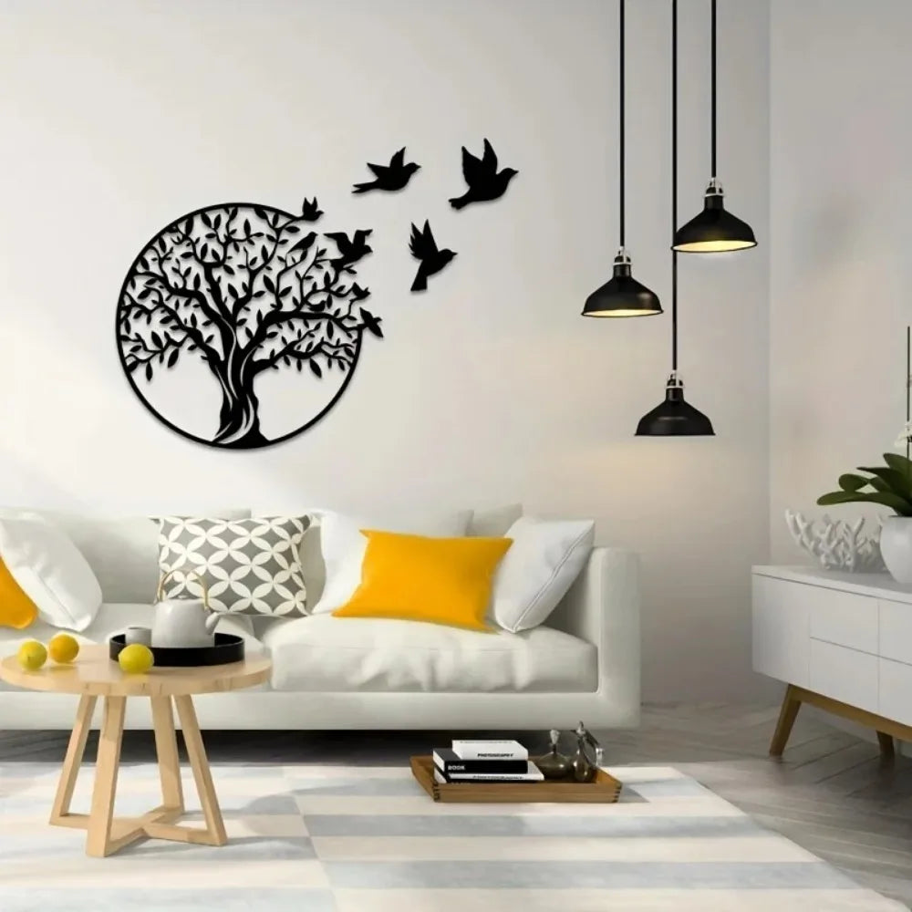 Black Metal Tree of Life Outdoor and Home Decor