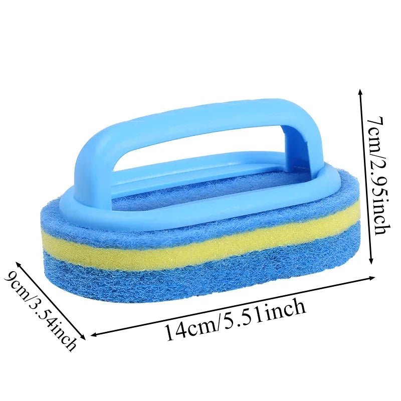 1/3 Pcs Household Cleaning Brush, Magic Handle Sponge For Easy Cleaning. Bathroom, Kitchen, Walls, Windows