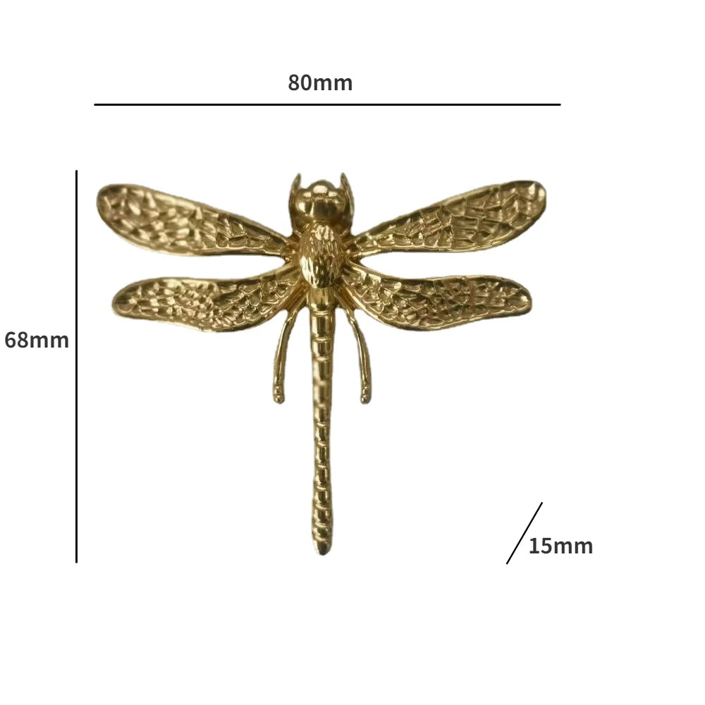 Gold Dragonfly Metal Art, Or Drawer Handles, Or Dresser Pulls