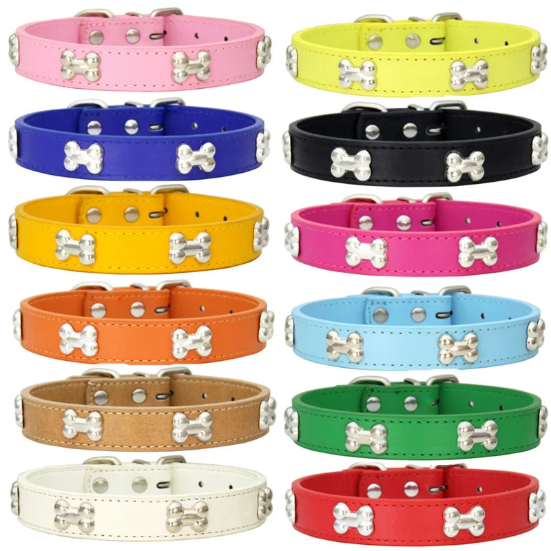 Durable Leather Dog Collars: Small, Medium, Large Size