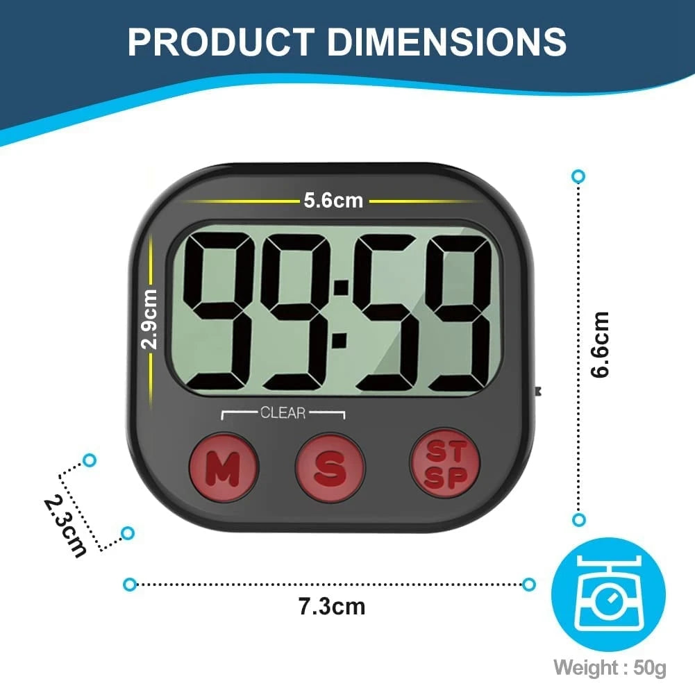Kitchen Timer, Digital Visual Timer Magnetic Clock Stopwatch Countdown Timer