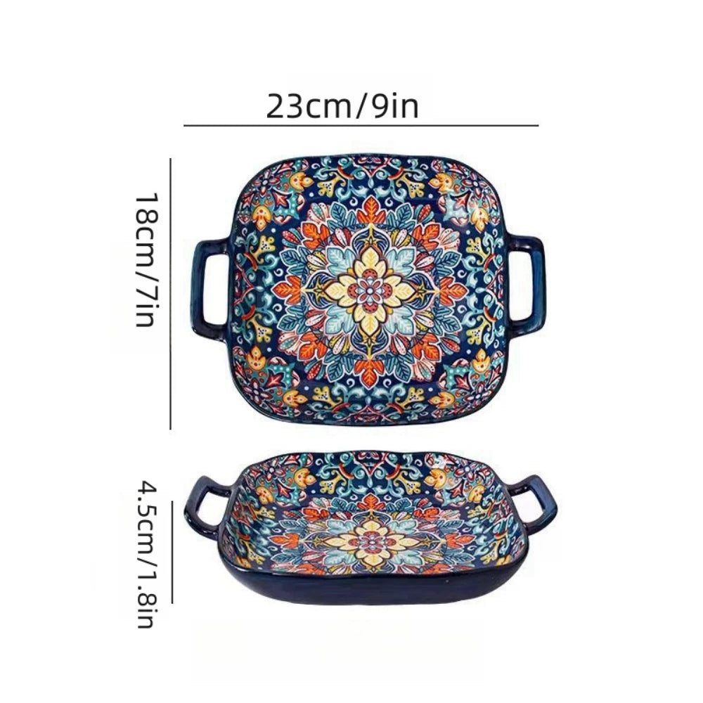 Bohemian Ceramic Microwave Safe Plate