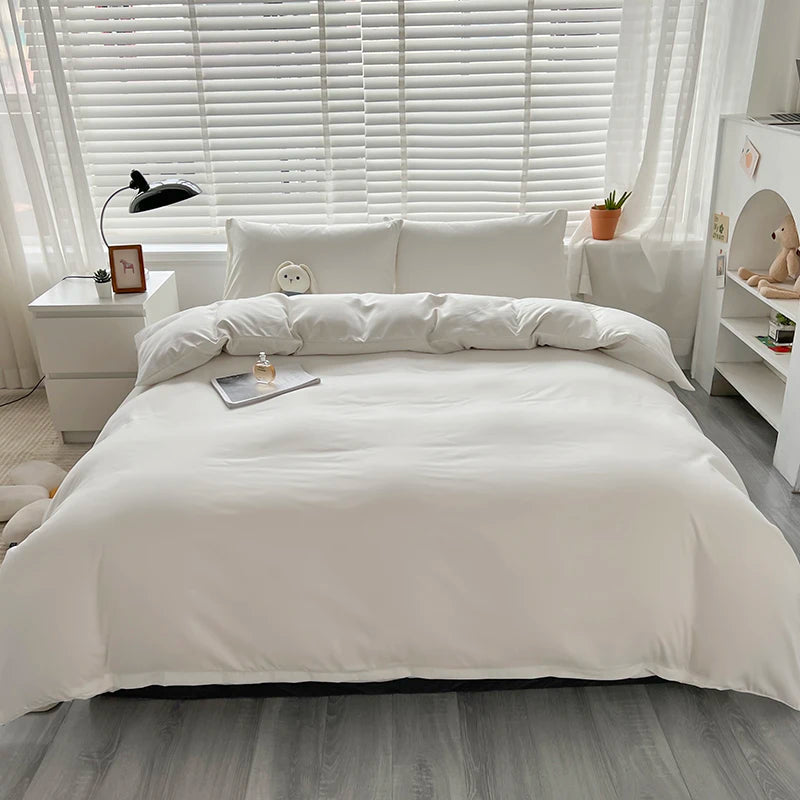 3-Piece Double 2 Color Duvet Cove + Pillowcase, Soft Breathable, Without Core