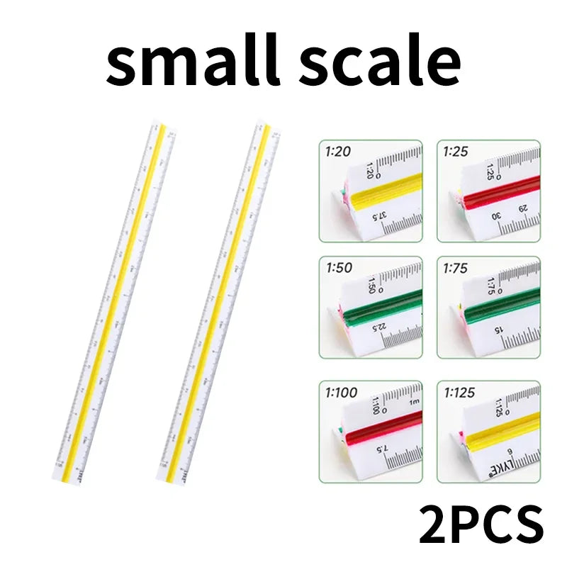Multi-functional Triangle Ruler  12.5/30cm Drafting Tool Scale Ruler Architect Technical Ruler