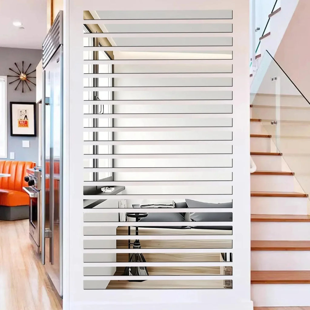 10pcs Strip Wall Mirrors Self-Adhesive Decorative Strips For The Home.