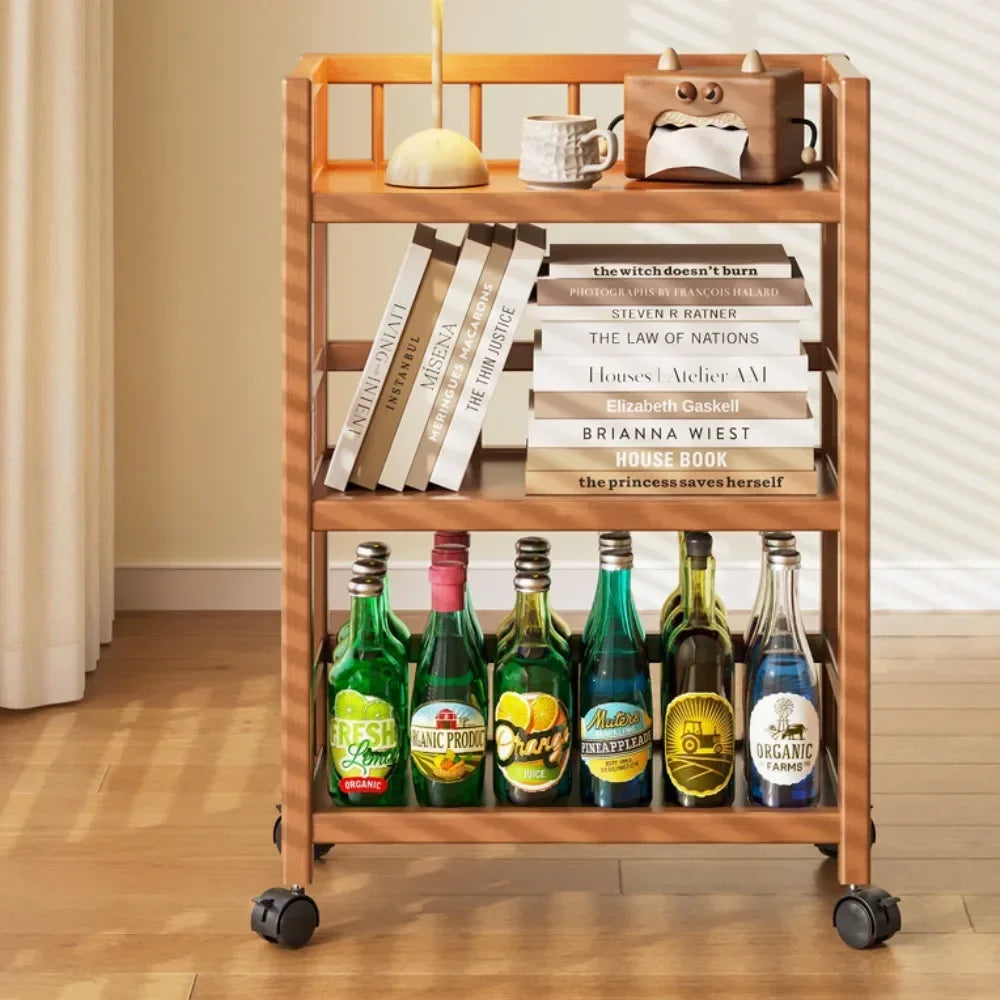 Wheeled Storage cart with Removable Shelf, Equipped with Wheels, Stable Load Bearing