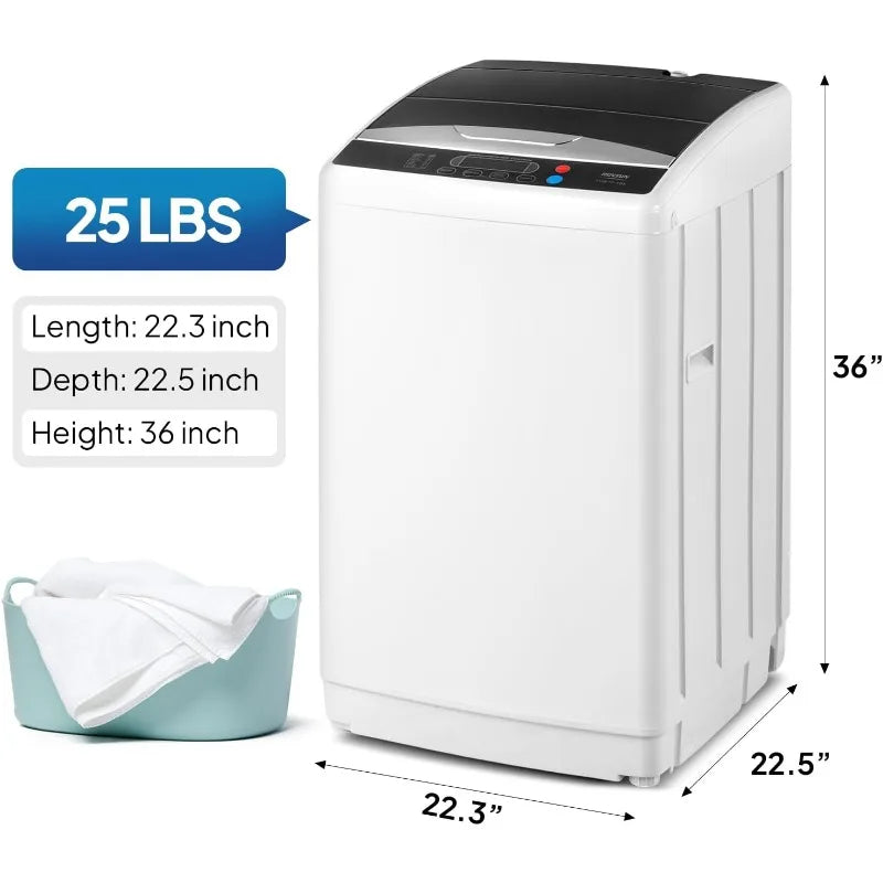 ROVSUN 25LBS Portable Washing Machine Full-Automatic 110V Compact Washer