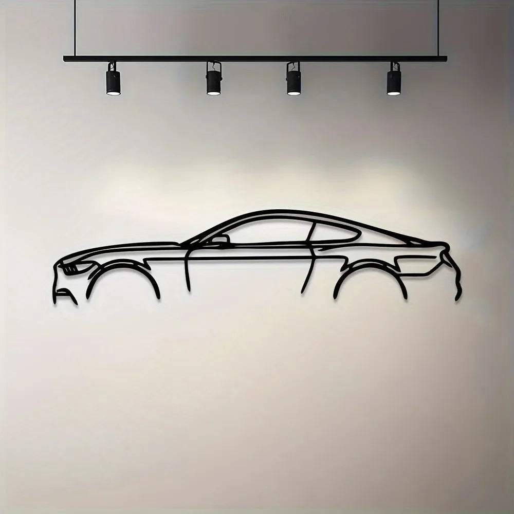 Black Metal Sports Cars Wall Art