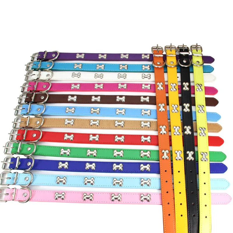 Durable Leather Dog Collars: Small, Medium, Large Size