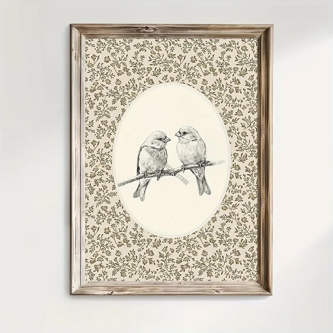 Vintage Bird Art Print Poster Antique Bird Sketch Wall Art Canvas Painting Vintage Country Bird Neutral Farmhouse Room Decor