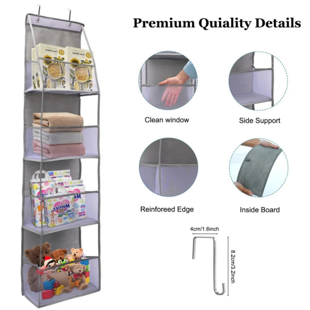 ! PCS 4/6 Layer Over the Door Hanging Organizer, Use for Cosmetics, Storage, Nursery, Bathroom