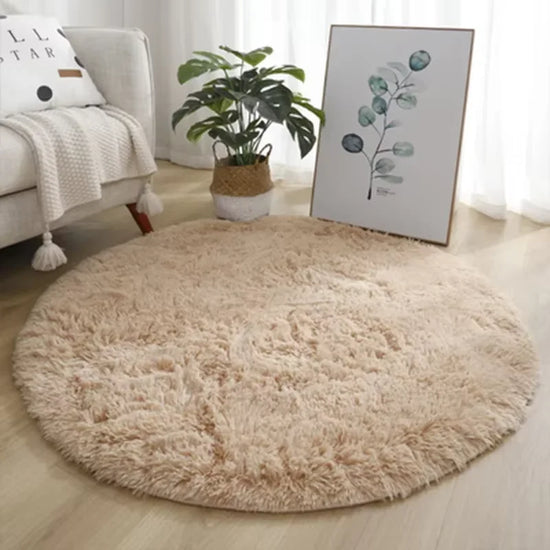 VIKAMA Ultra Soft Shaggy Round Rug Fluffy Thick Pile Carpet Living Room, Home Decor. Bedroom Kids