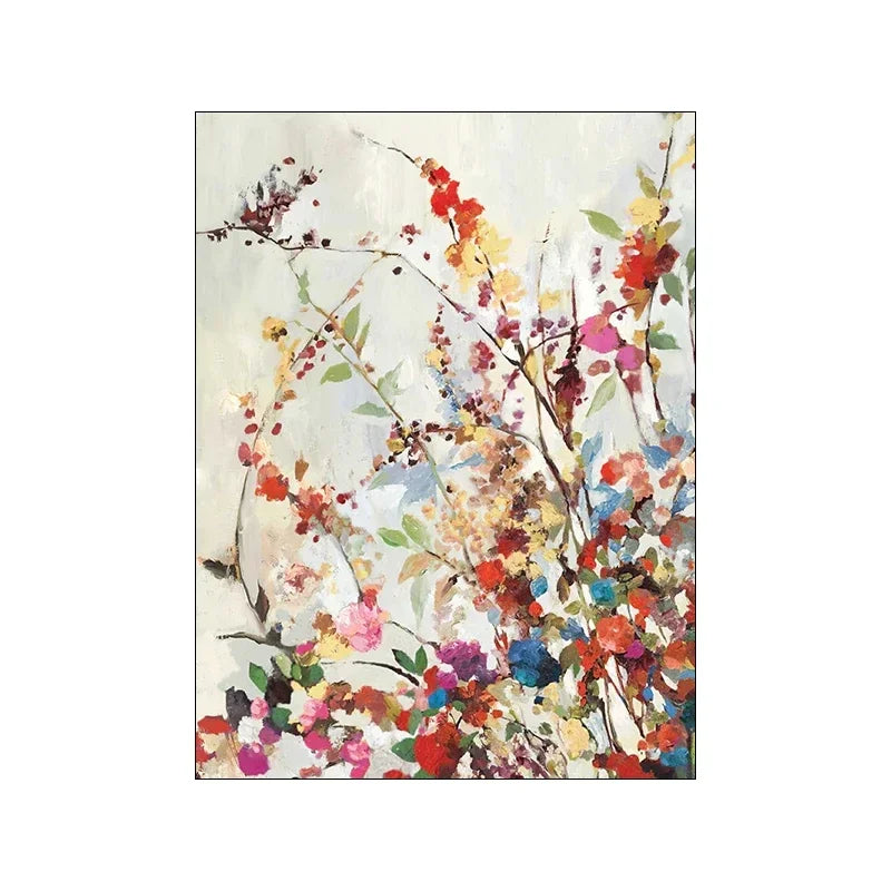 Abstract Flower Wall Art Splash Of Color Canvas Painting