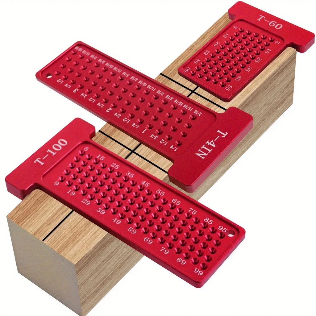 Woodworking scribe Metric, T-Square Hole Pocket Ruler Aluminum