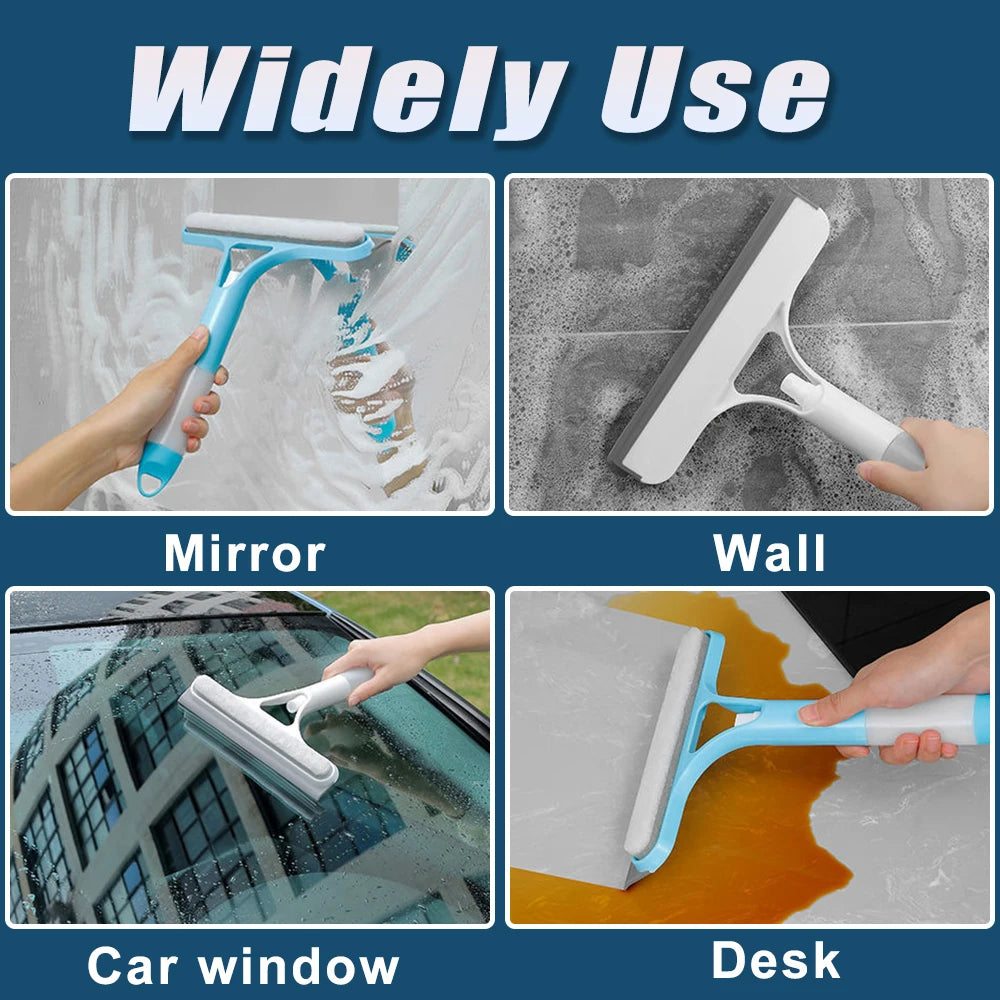 3 in 1 Window Cleaning Squeegee, Spray, Loosen Dirt with Sponge, Squeegee Away