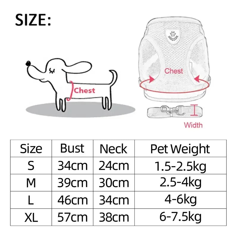 Cat Harness Vest Adjustable Mesh Harness For Cats and Small Dogs