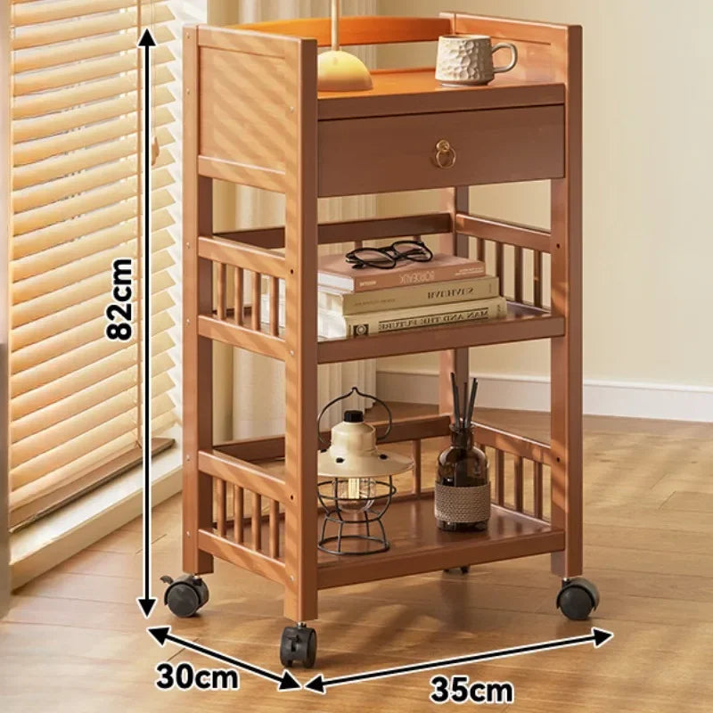 Wheeled Storage cart with Removable Shelf, Equipped with Wheels, Stable Load Bearing