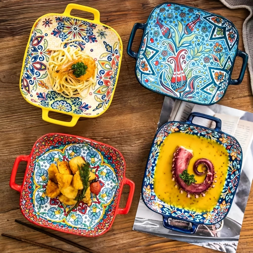Bohemian Ceramic Microwave Safe Plate