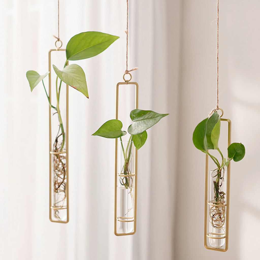 Nordic Hanging Tube Vases Clear Glass
