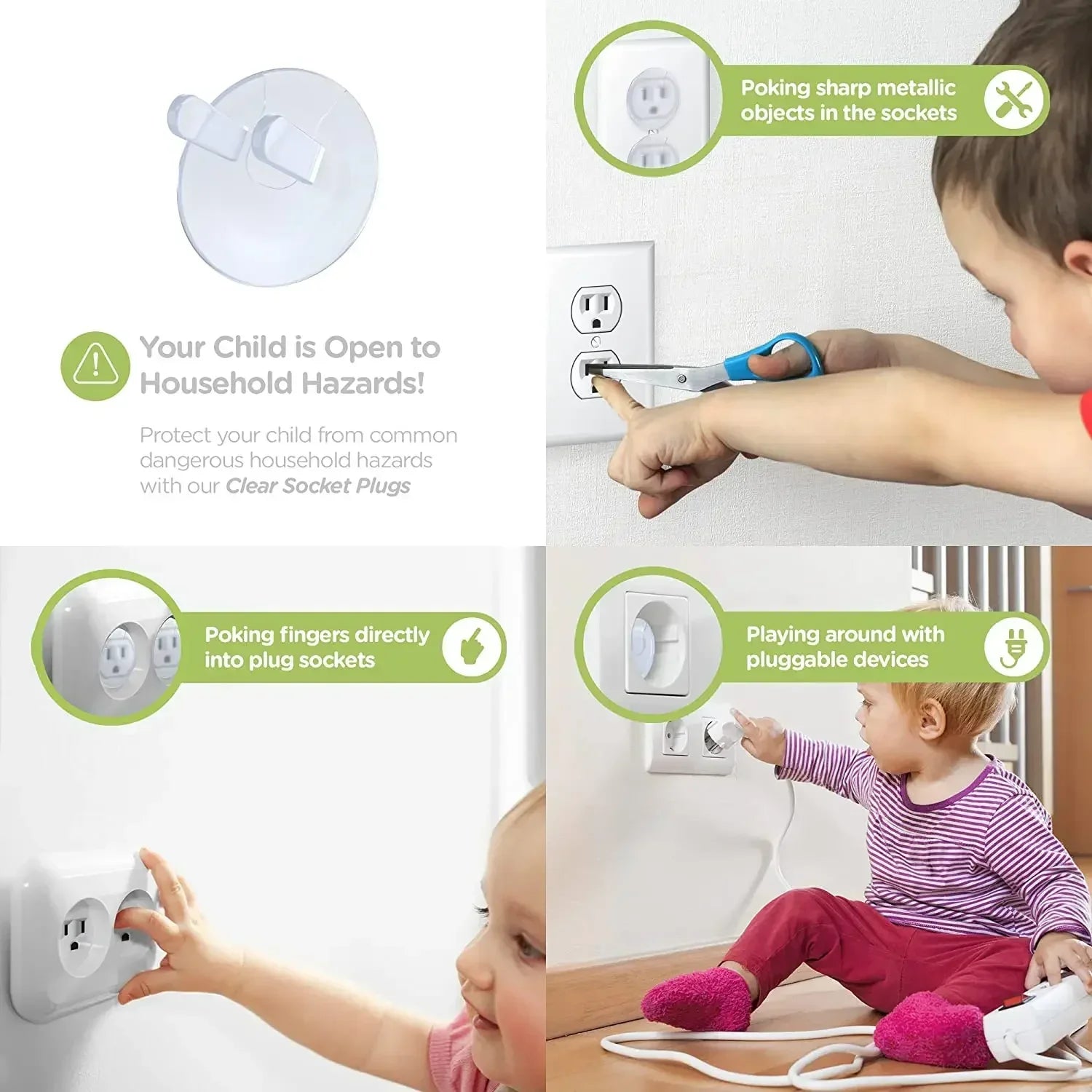10pcs Socket Covers, Child Safety Electrical Plug Socket Cover
