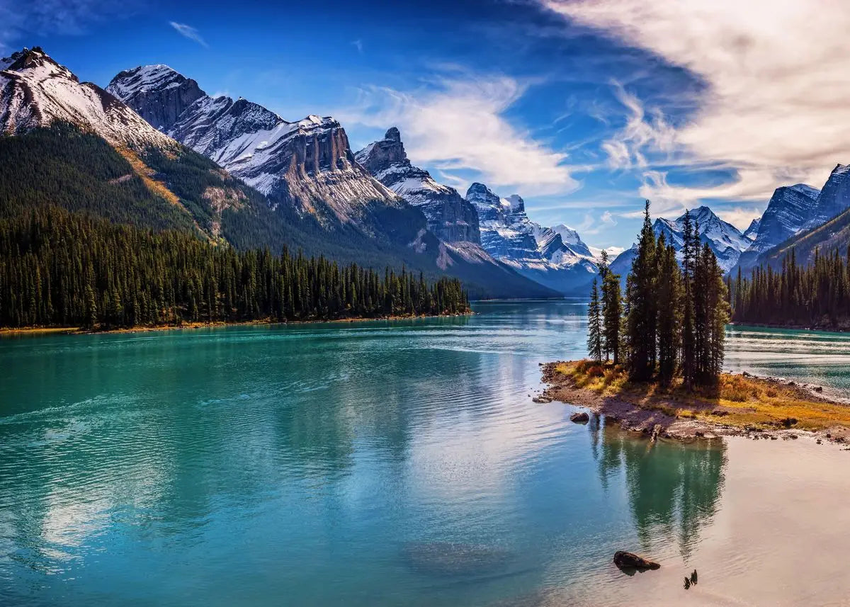 Green Forest Mountain Deep Blue Lake Bring Beauty Into Your Home