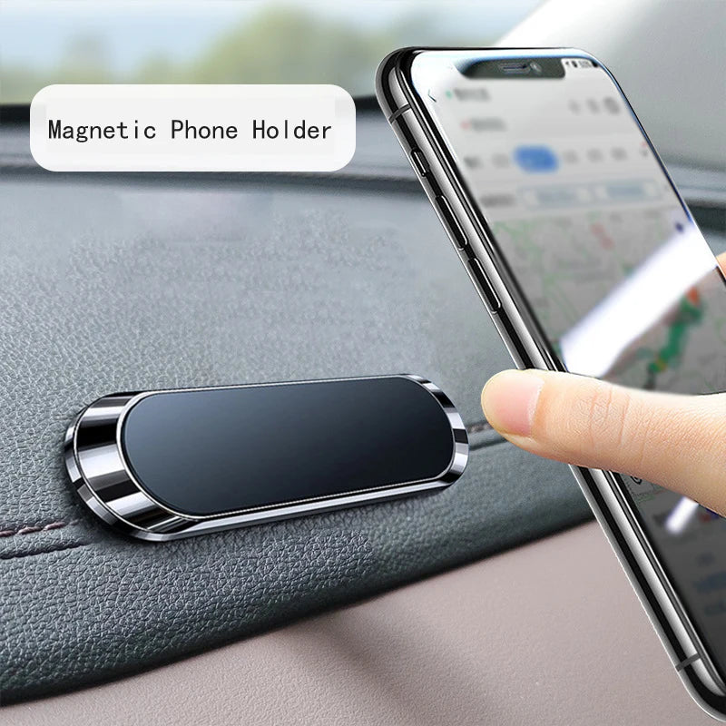 Mini Strip Magnetic Car Phone Holder Mark Less Glue