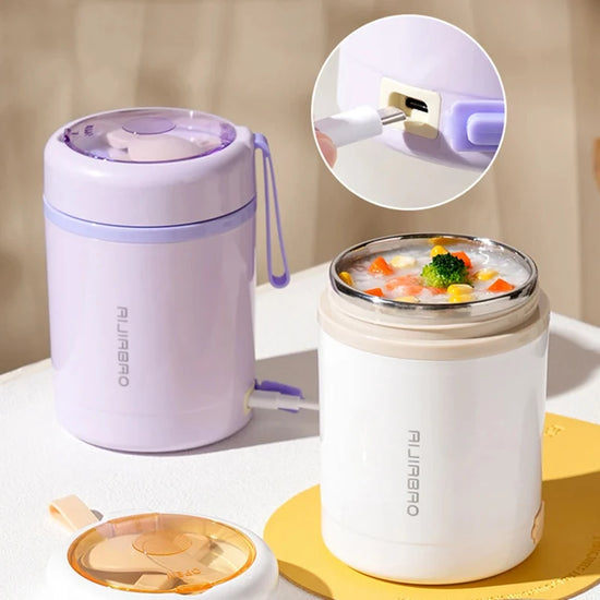 600ML Portable USB Electric Heating Lunch Box Stainless Steel Food Warmer 5V 12V 24V Food Heater