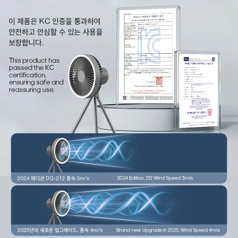 Fan Portable Rechargeable Camping desktop