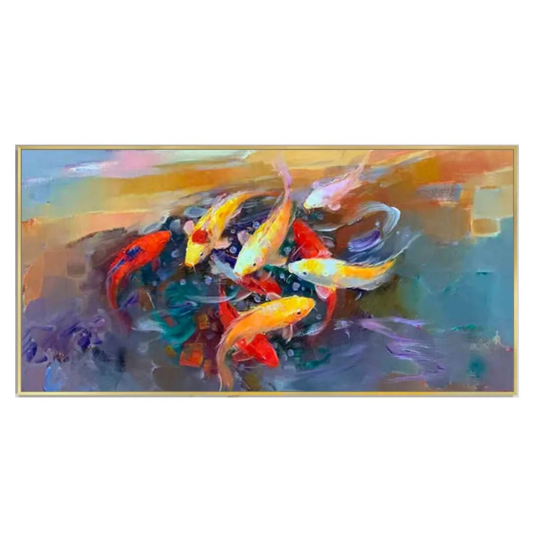 Large Colorful Koi Fish on Canvas Beautiful Colors