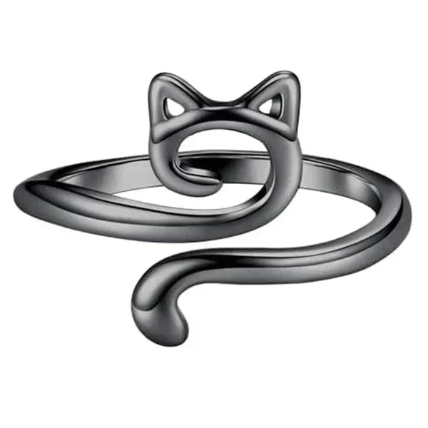 Adjustable Crochet Tension Ring, Cute Cat Yarn Guide Finger Holder, Knitting Thimble Hook Winder Tool for Beginners
