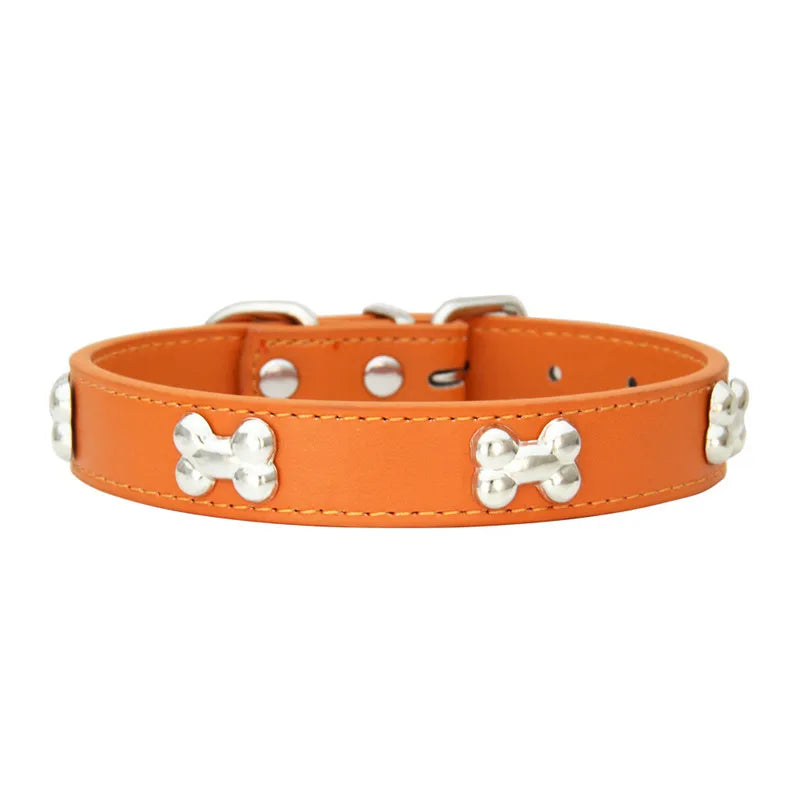 Durable Leather Dog Collars: Small, Medium, Large Size
