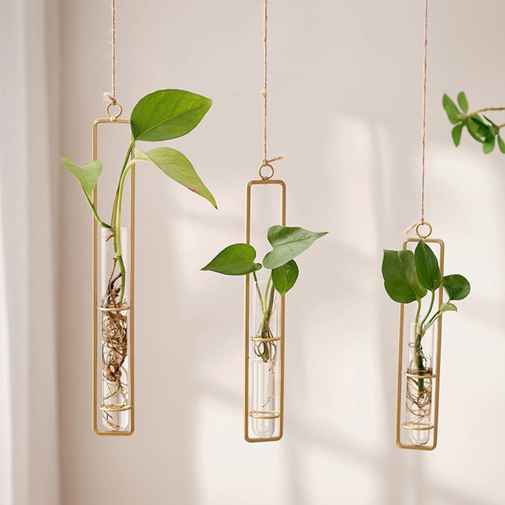 Nordic Hanging Tube Vases Clear Glass