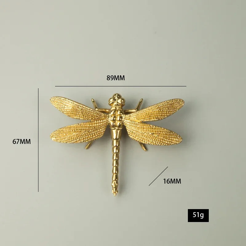 Gold Dragonfly Metal Art, Or Drawer Handles, Or Dresser Pulls