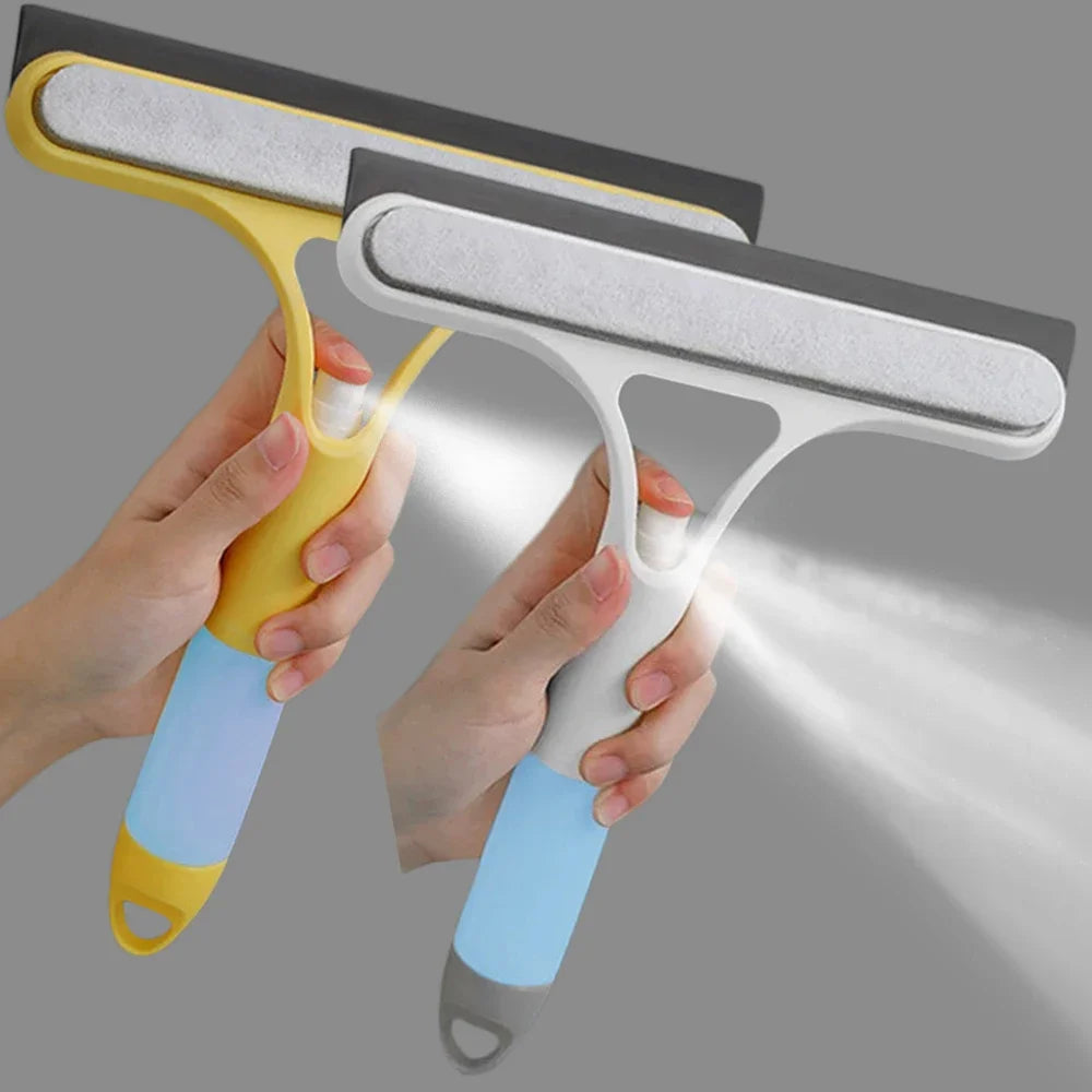 3 in 1 Window Cleaning Squeegee, Spray, Loosen Dirt with Sponge, Squeegee Away