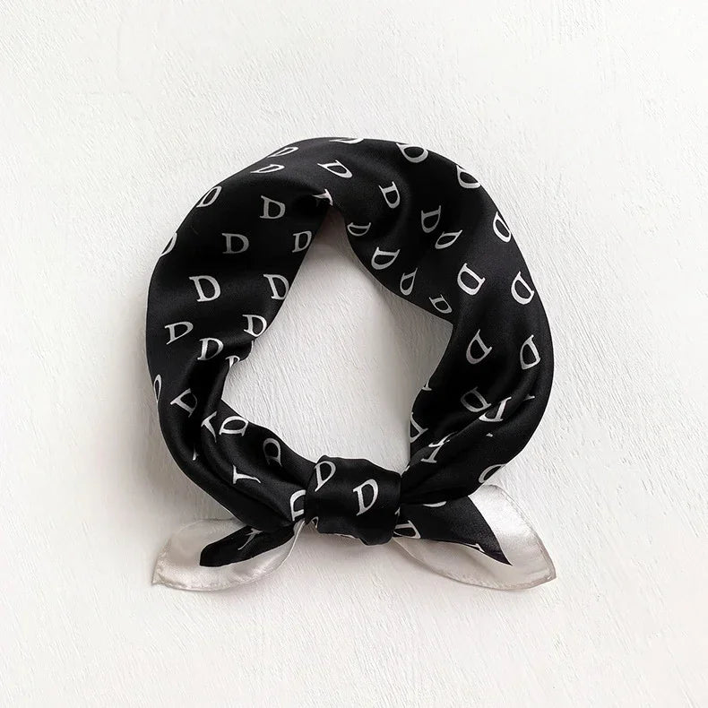 Scarf 100% Silk Bandana Women Square Scarves, Luxury High Quality