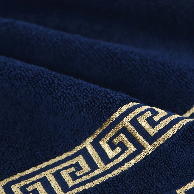 1/4/6pcs Black Cotton Towels, Embroidered Hotel Quality Bath Towels, Thicken Face Towels