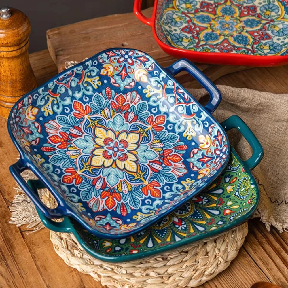 Bohemian Ceramic Microwave Safe Plate